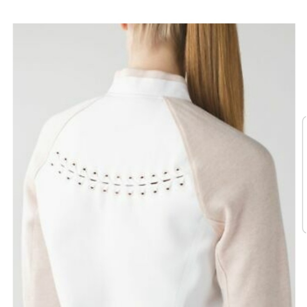 lululemon athletica Pink and Cream varsity Bomber Jacket